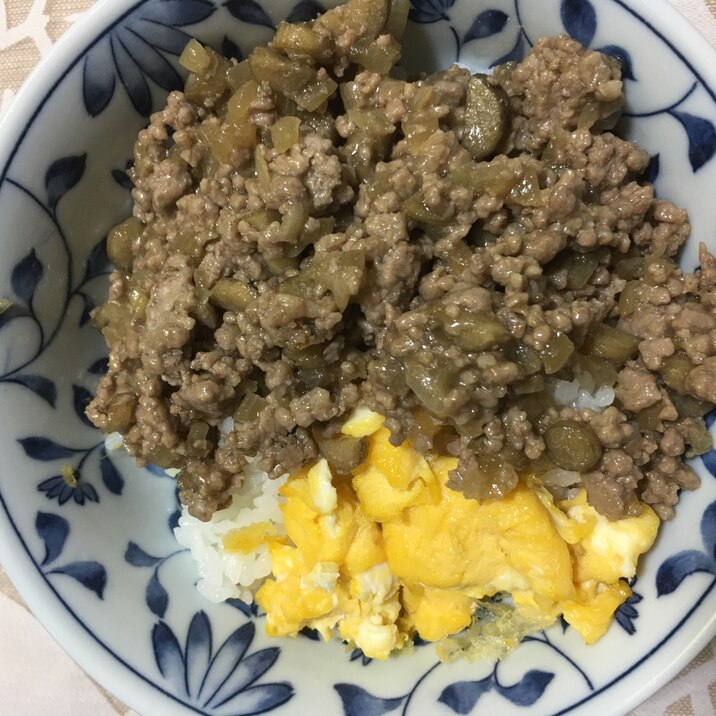 ごぼうがアクセントそぼろ丼